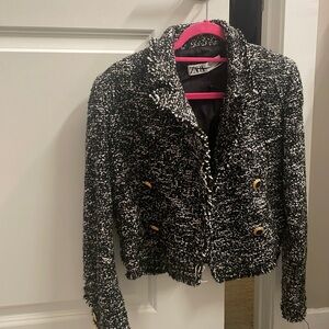 Zara cropped tweed blazer
